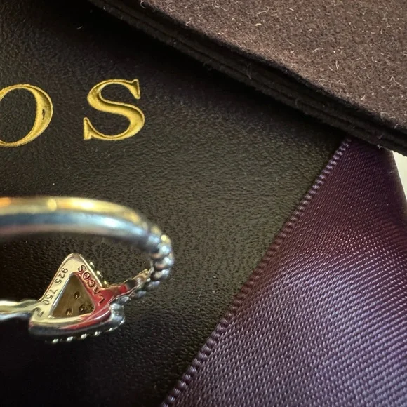 LAGOS DIAMOND 0.23 CTW 18K YELLOW GOLD & STERLING SILVER PYRAMID RING - Size 7 - Picture 2 of 6